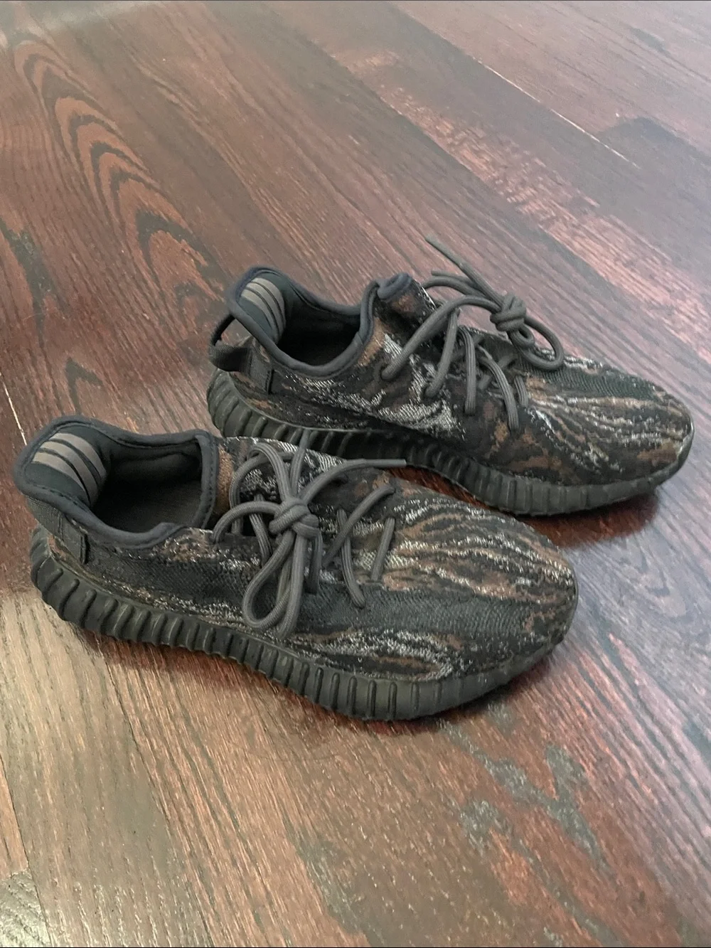 Yeezy Sneakers in Black, Brown and Cream Pattern